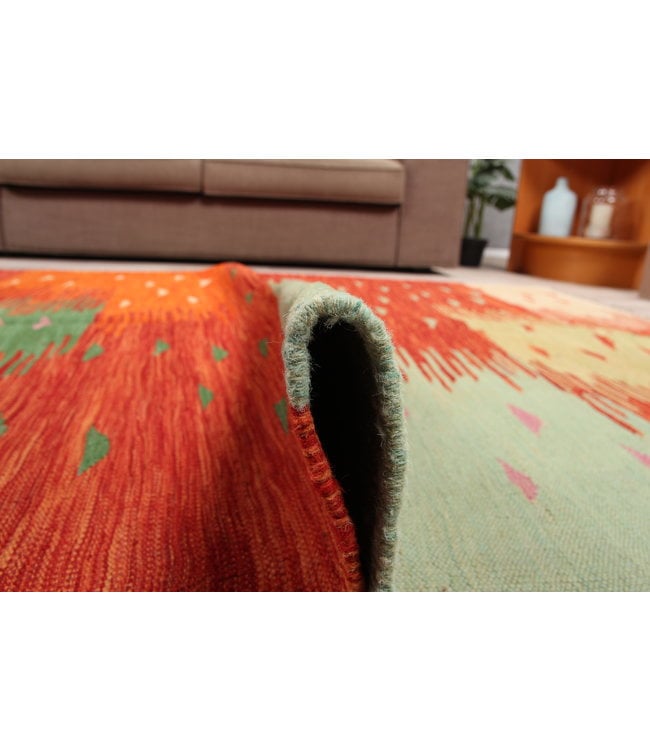 212x144cm Handmade Afghan modern Kilim Area Rug Wool Carpet