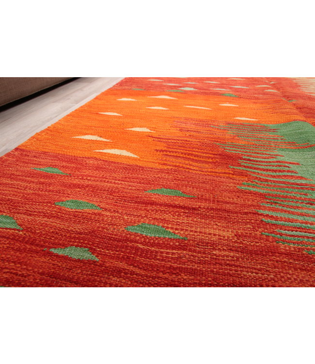 212x144cm Handmade Afghan modern Kilim Area Rug Wool Carpet