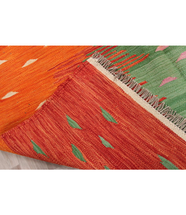 212x144cm Handmade Afghan modern Kilim Area Rug Wool Carpet