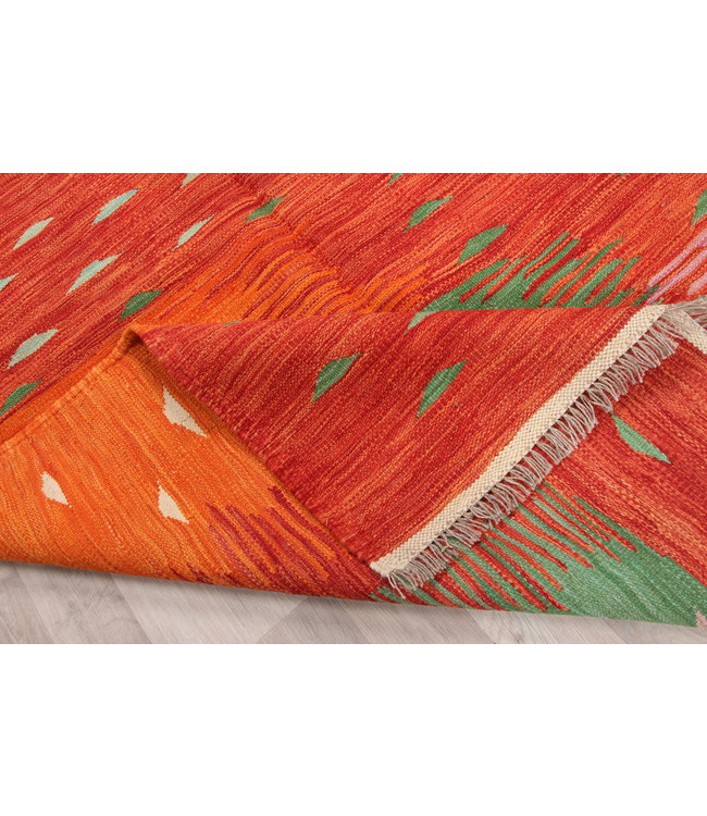 212x144cm Handmade Afghan modern Kilim Area Rug Wool Carpet