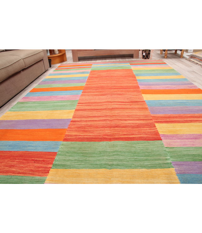 300x196cm Handgemacht modern Wolle Kelim Teppich