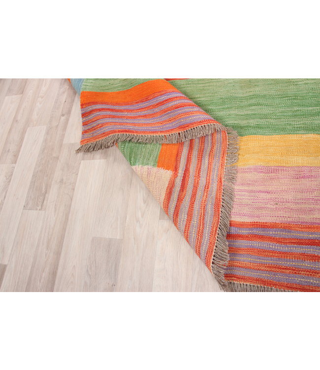 300x196cm Handgemacht modern Wolle Kelim Teppich