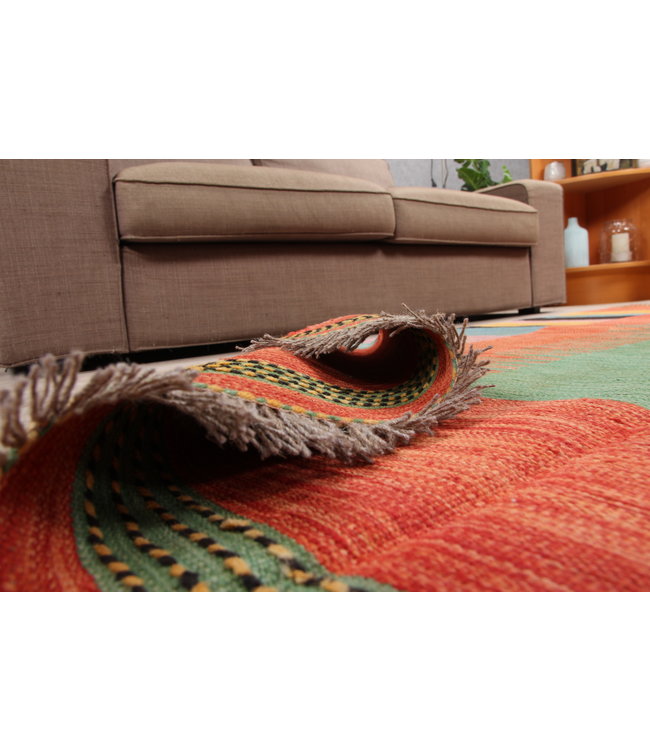 207x150cm  Handgeweven modern Kelim Tapijt Wol