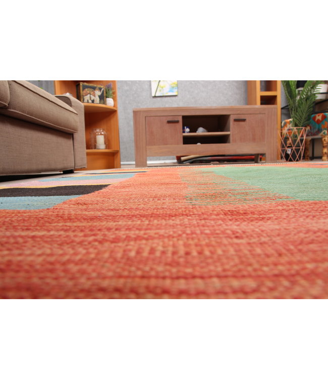 207x150cm Handmade Afghan modern Kilim Area Rug Wool Carpet