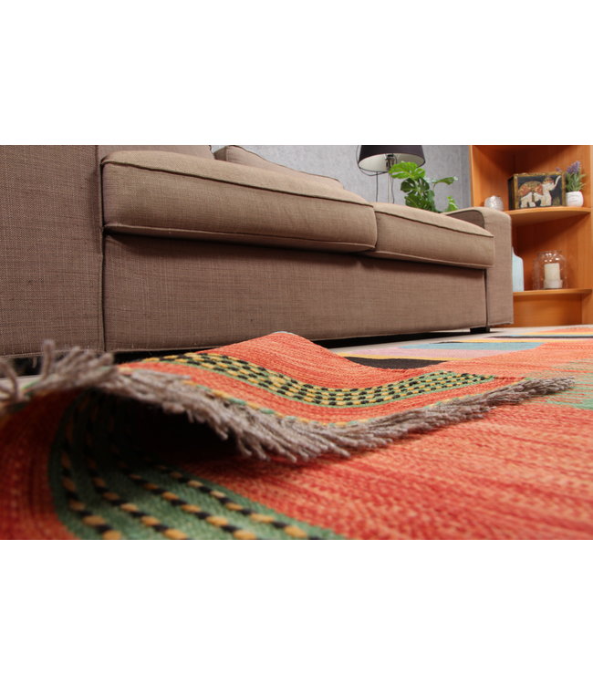 207x150cm Handmade Afghan modern Kilim Area Rug Wool Carpet