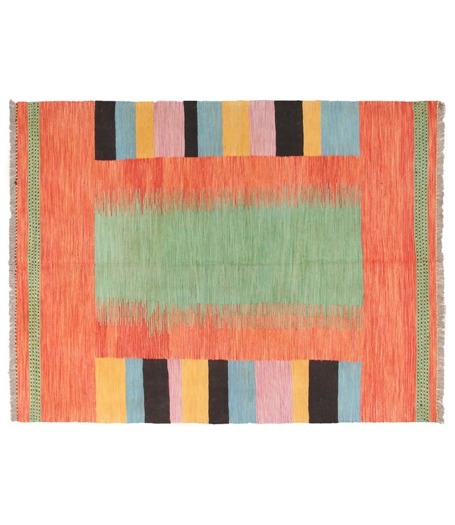 207x150cm  Handgeweven modern Kelim Tapijt Wol