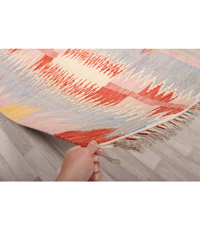 209x148cm Handgemacht modern Wolle Kelim Teppich