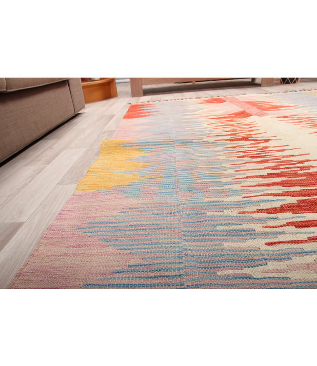 209x148cm Handgemacht modern Wolle Kelim Teppich