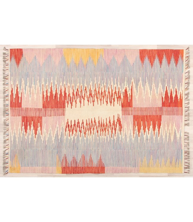 209x148cm Handmade Afghan modern Kilim Area Rug Wool Carpet