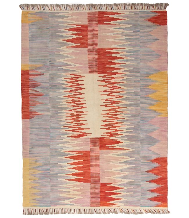 209x148cm Handmade Afghan modern Kilim Area Rug Wool Carpet