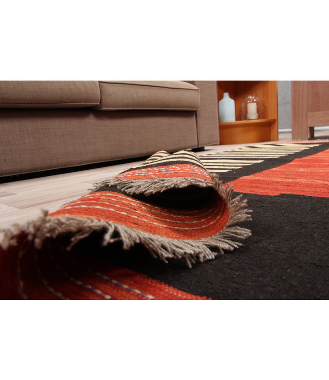 206x158cm Handmade Afghan modern Kilim Area Rug Wool Carpet