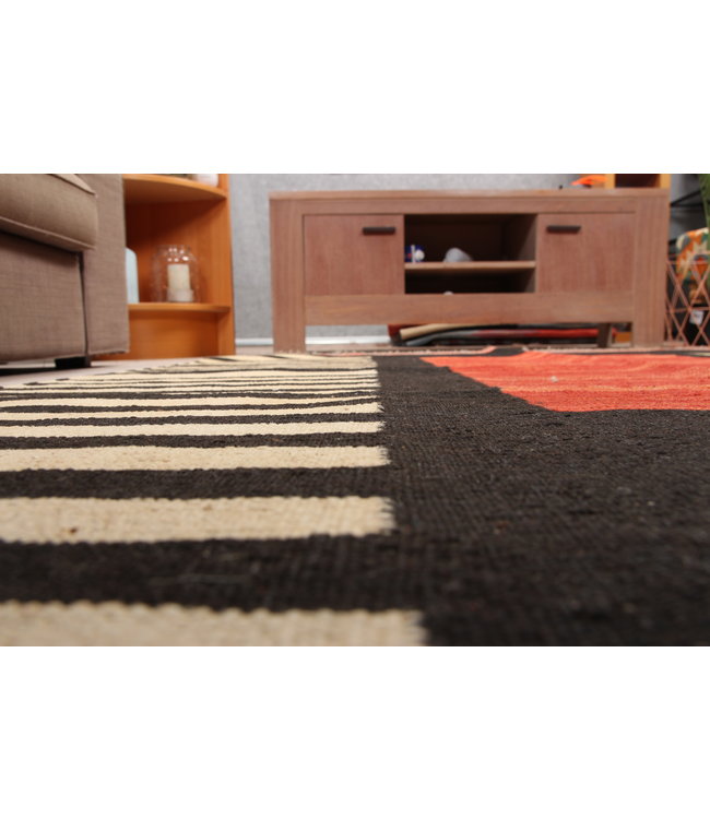 206x158cm Handmade Afghan modern Kilim Area Rug Wool Carpet