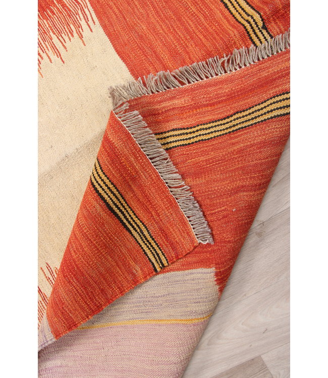 209x160cm Handmade Afghan modern Kilim Area Rug Wool Carpet