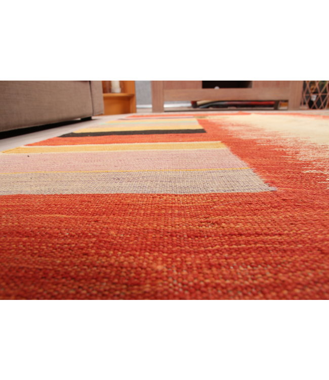 209x160cm Handmade Afghan modern Kilim Area Rug Wool Carpet