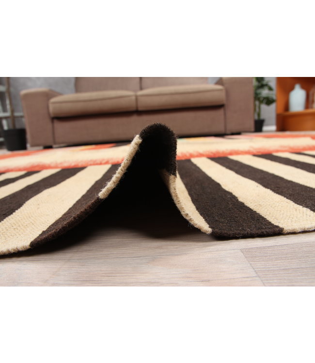 209x160cm Handmade Afghan modern Kilim Area Rug Wool Carpet