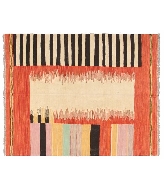 209x160cm Handmade Afghan modern Kilim Area Rug Wool Carpet