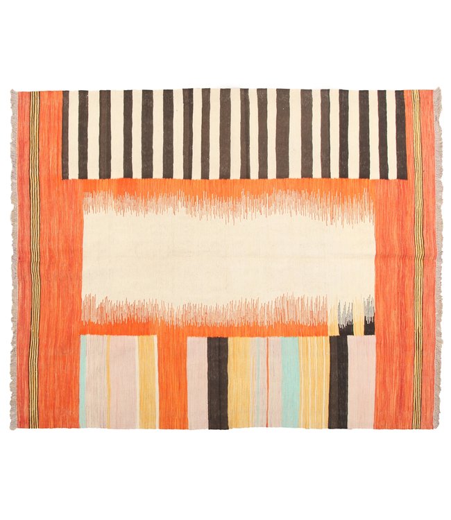 206x163cm Handmade Afghan modern Kilim Area Rug Wool Carpet