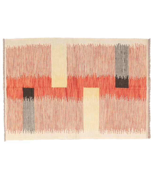 186x131cm Handmade Afghan modern Kilim Area Rug Wool Carpet