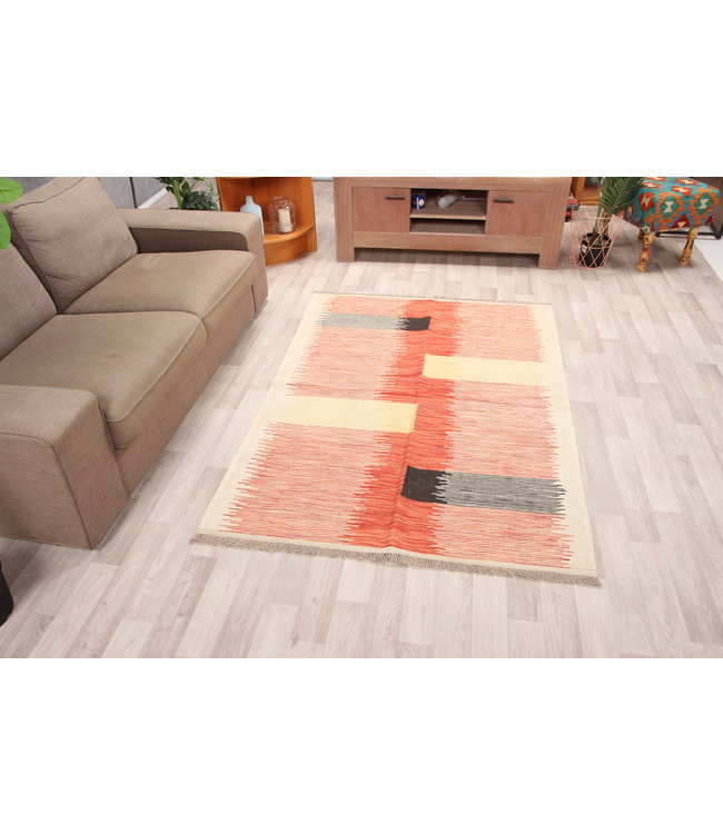 186x131cm Handmade Afghan modern Kilim Area Rug Wool Carpet