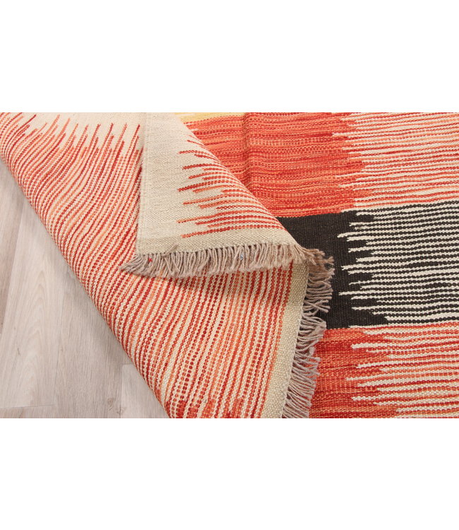 186x131cm Handmade Afghan modern Kilim Area Rug Wool Carpet