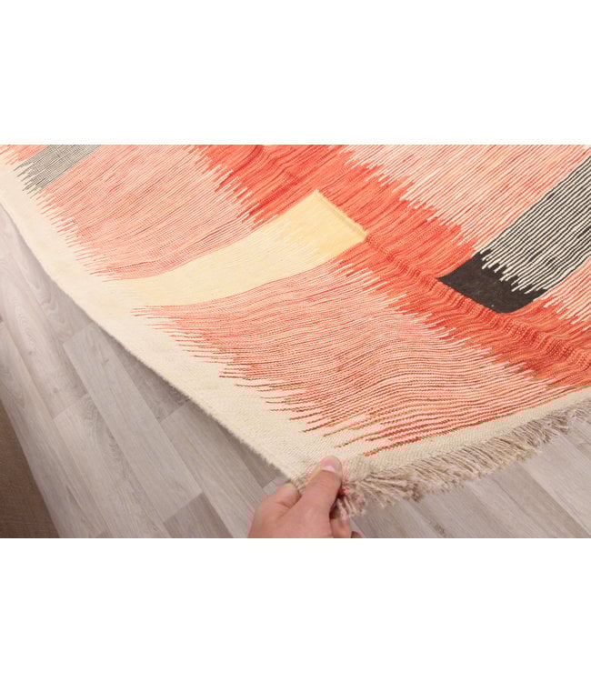186x131cm  Handgeweven modern Kelim Tapijt Wol