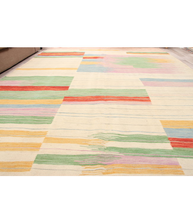 304x213cm Handmade Afghan modern Kilim Area Rug Wool Carpet