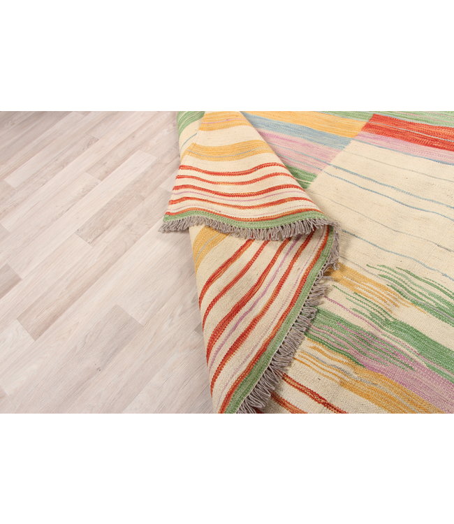 304x213cm Handmade Afghan modern Kilim Area Rug Wool Carpet