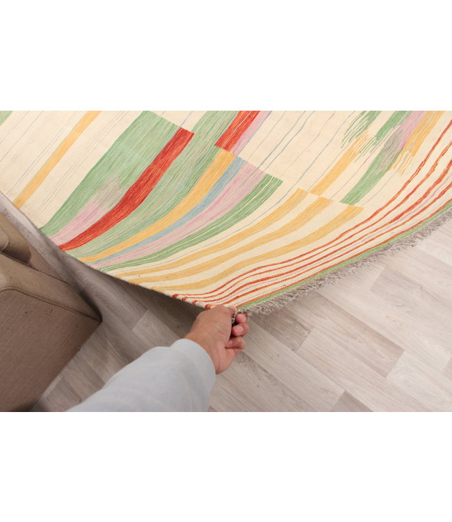 304x213cm Handgemacht modern Wolle Kelim Teppich