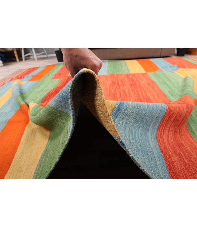 309x255cm Handgemacht modern Wolle Kelim Teppich