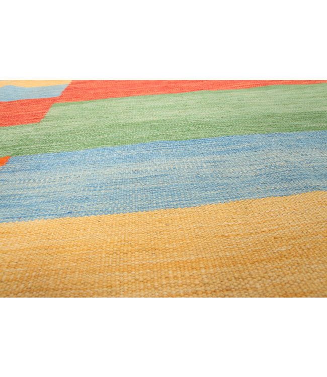 309x255cm Handgemacht modern Wolle Kelim Teppich