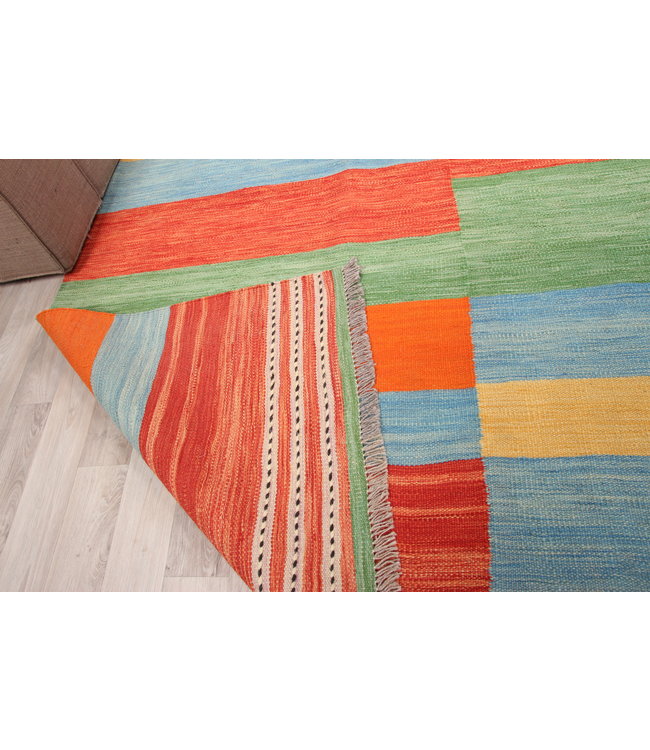 309x255cm Handgemacht modern Wolle Kelim Teppich