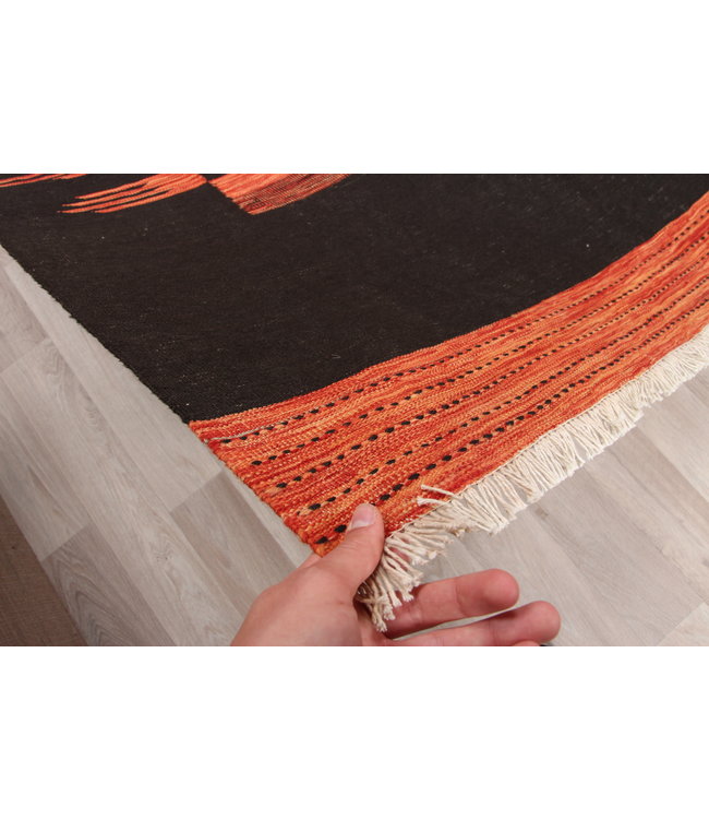 205x155cm  Handgeweven modern Kelim Tapijt Wol