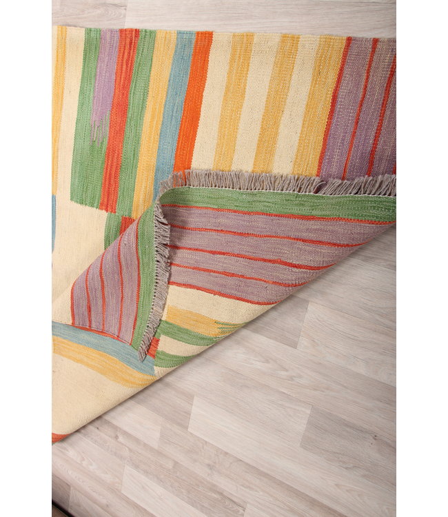 182x113cm Handmade Afghan modern Kilim Area Rug Wool Carpet