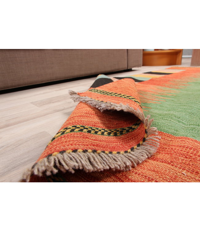 185x124cm Handmade Afghan modern Kilim Area Rug Wool Carpet