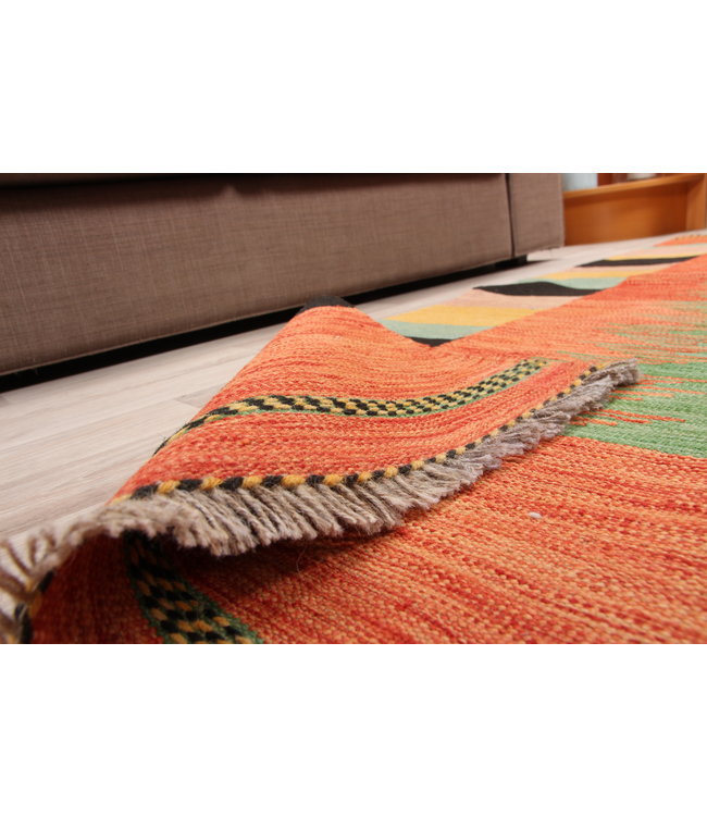 185x124cm Handmade Afghan modern Kilim Area Rug Wool Carpet