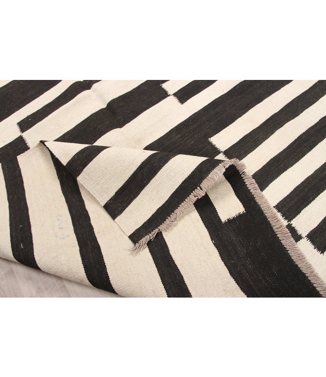 202x158cm  Handgeweven modern Kelim Tapijt Wol