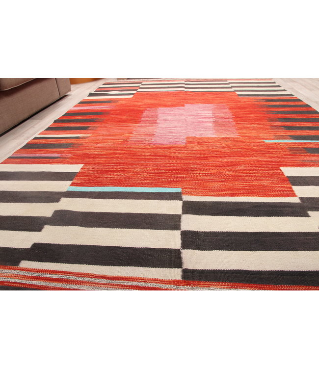 247x171cm Handmade Afghan modern Kilim Area Rug Wool Carpet