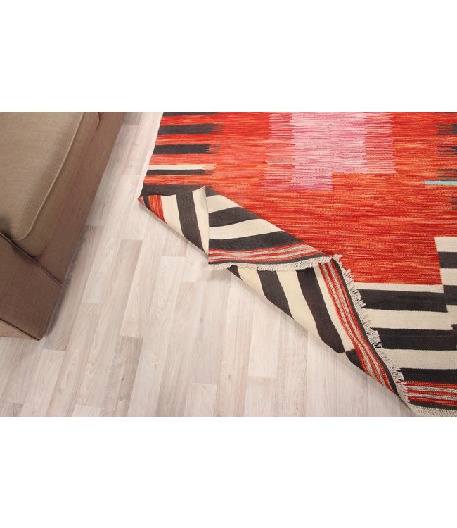 247x171cm Handmade Afghan modern Kilim Area Rug Wool Carpet