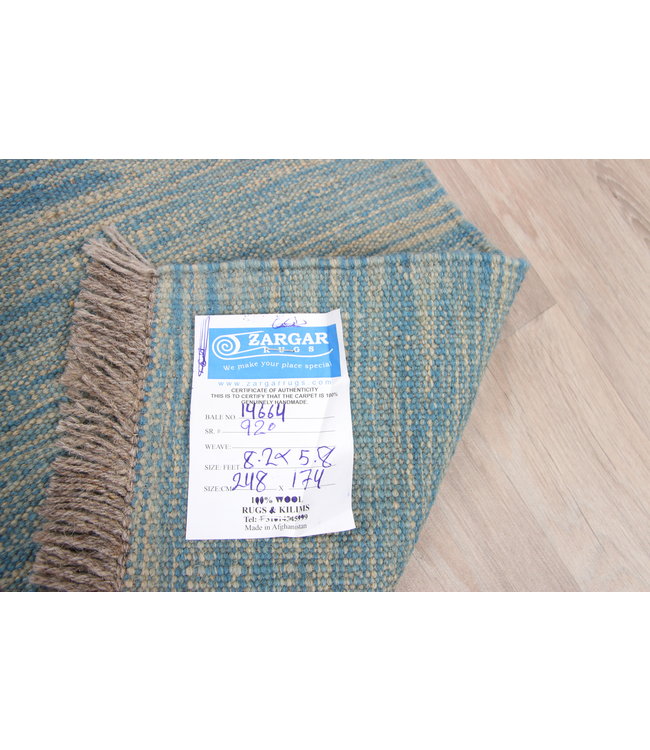 248x174cm Handmade Afghan modern Kilim Area Rug Wool Carpet