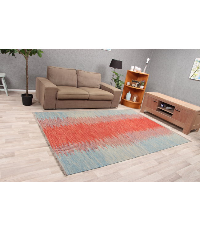 248x174cm Handmade Afghan modern Kilim Area Rug Wool Carpet