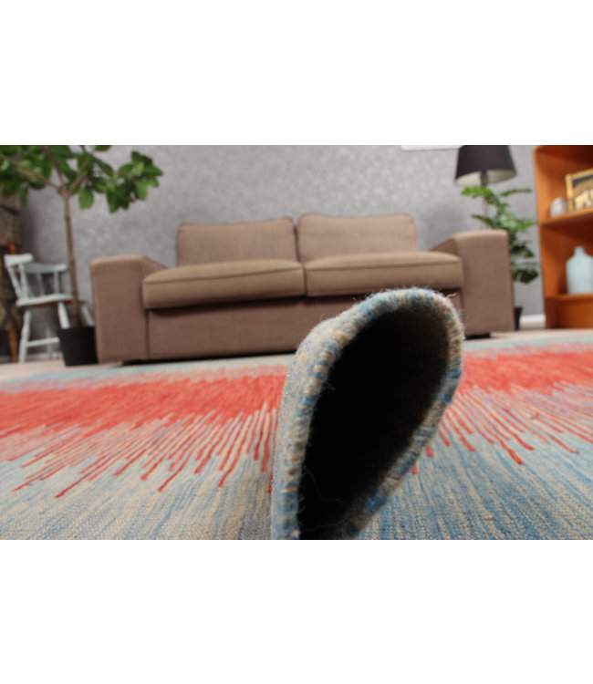 248x174cm Handmade Afghan modern Kilim Area Rug Wool Carpet