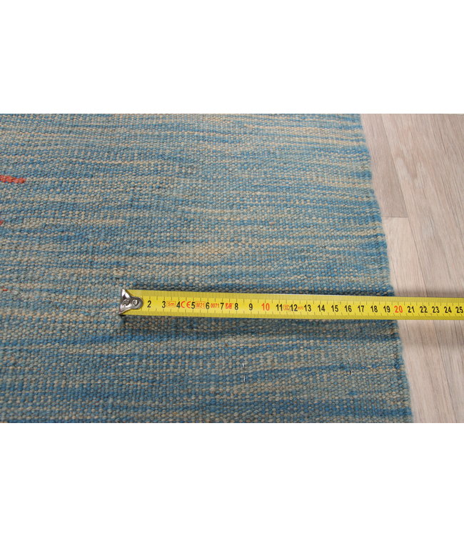 248x174cm  Handgeweven modern Kelim Tapijt Wol