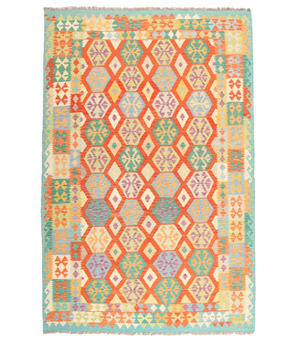 294x194cm Handgemacht traditioneel Wolle Kelim Teppich
