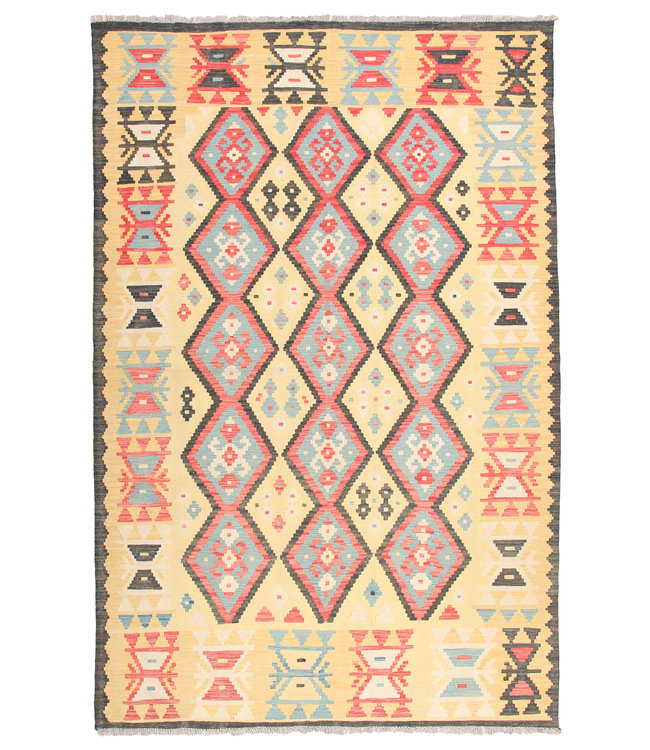 296x196cm Handmade Afghan traditioneel Kilim Area Rug Wool Carpet