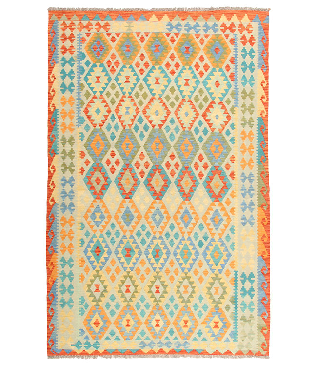 295x192 cm Handmade Afghan Traditioneel Kilim Area Rug Wool Carpet