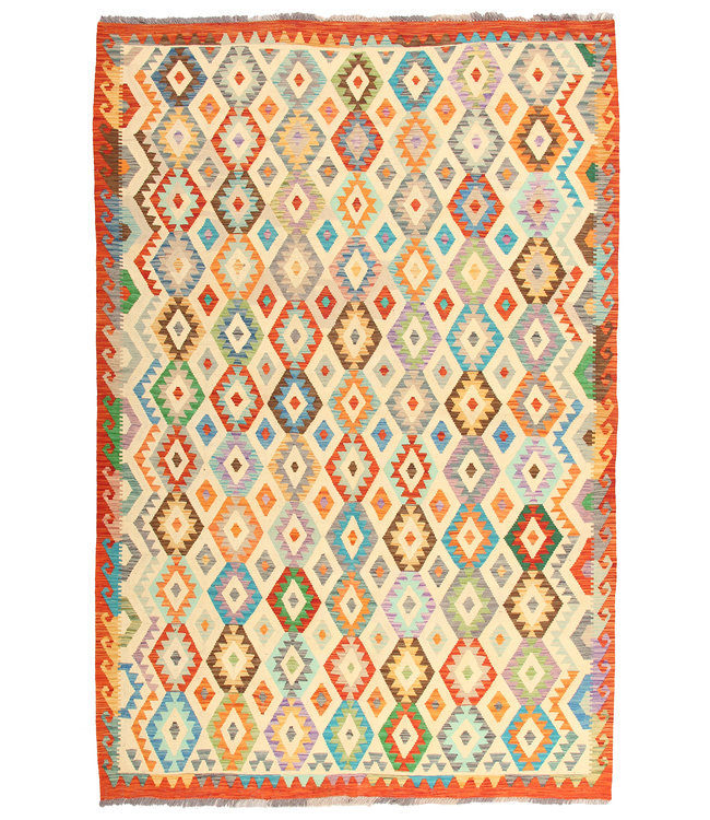 300x202 cm Handmade Afghan Traditioneel Kilim Area Rug Wool Carpet