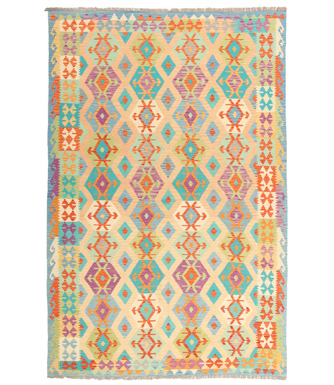 296x197 cm Handmade Afghan Traditioneel Kilim Area Rug Wool Carpet