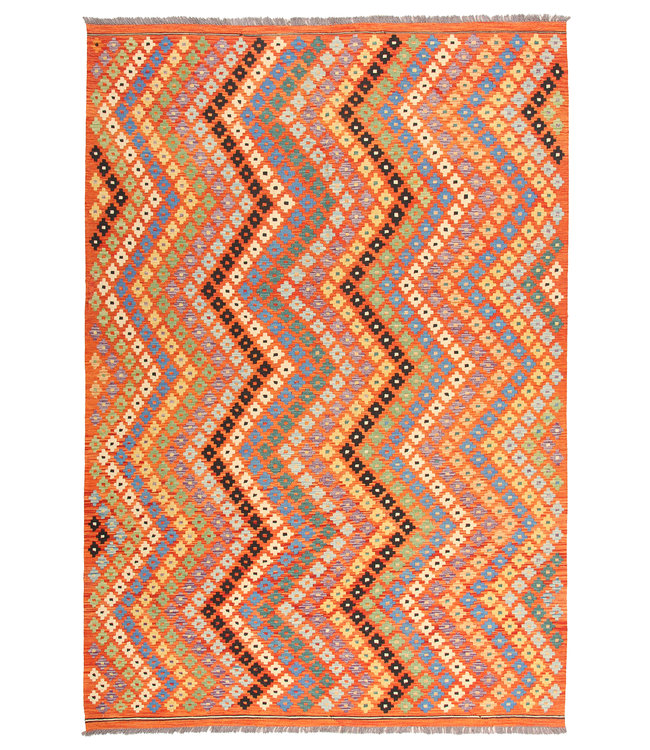 295x203 cm Handgemacht Traditioneel Wolle Kelim Teppich