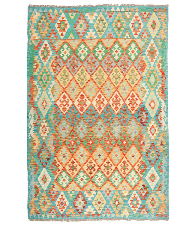 300x202 cm Handmade Afghan Traditioneel Kilim Area Rug Wool Carpet