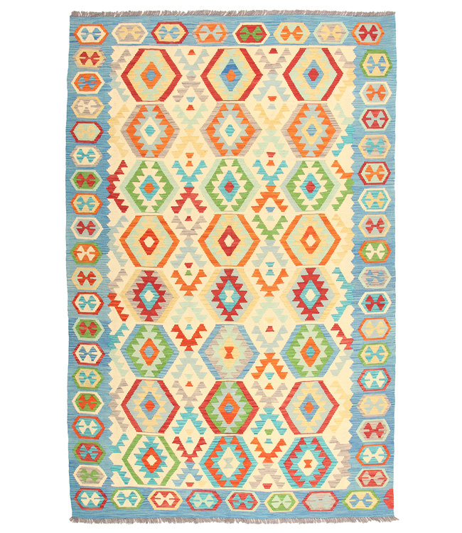 300x197 cm Handmade Afghan Traditioneel Kilim Area Rug Wool Carpet